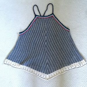 cross-back, crochet knit tunic